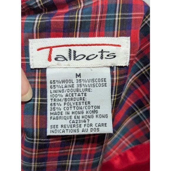 Talbots Christmas Women's  Red Wool With Buttons & Applique Vest Size M - Picture 2 of 7
